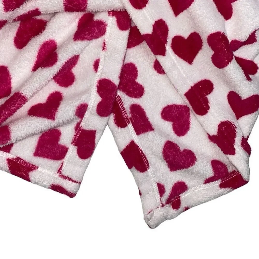 Towel Wrap White with Pink Hearts Hook and Loop Elastic Size 3X
